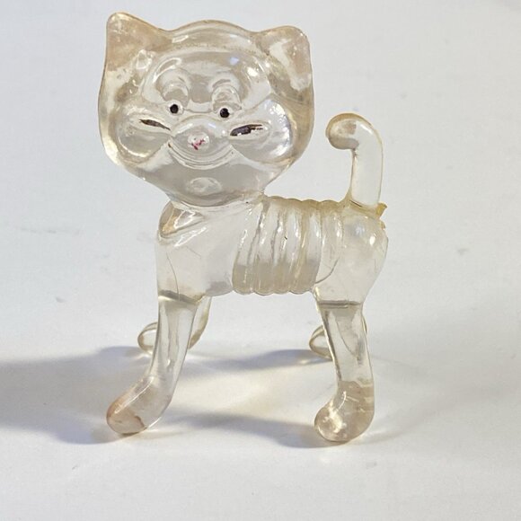 Vintage Hong Kong Lucite Animal Figurine Set of 4 – Cat, Dog, Swan, Elephant - Picture 12 of 15